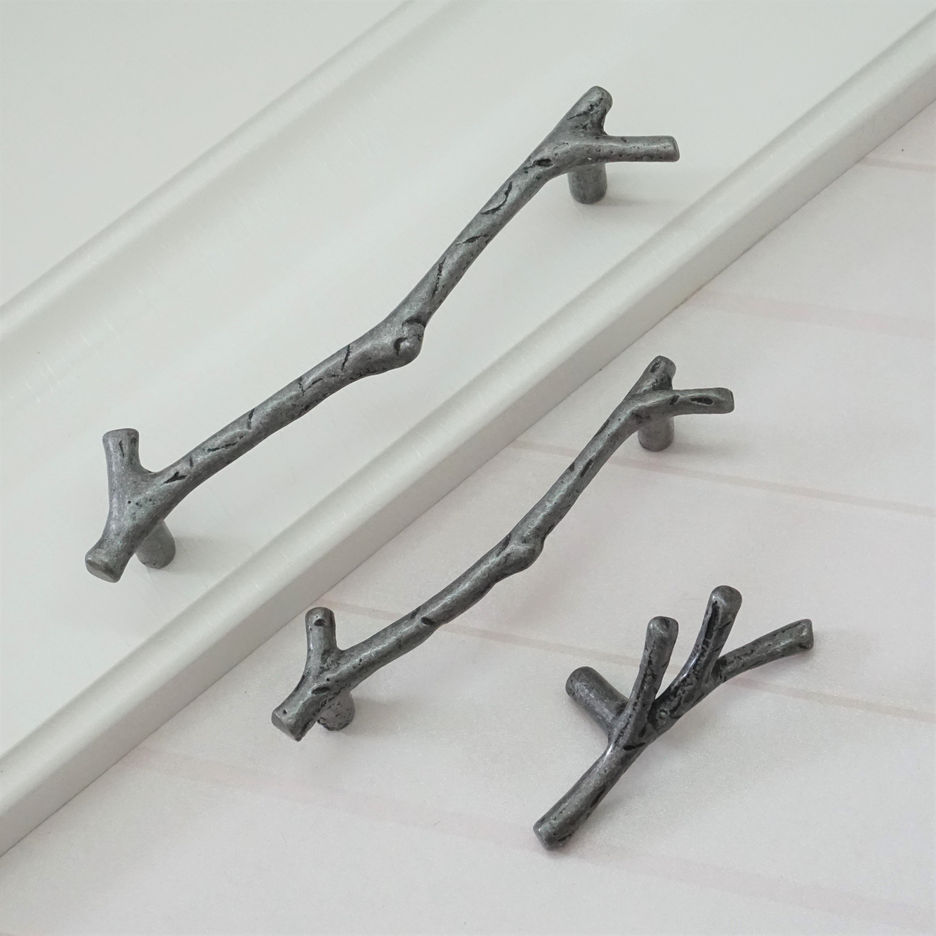 3.75 5 Antik Schwarz Silber Schrankgriffe Knöpfe | Etsy