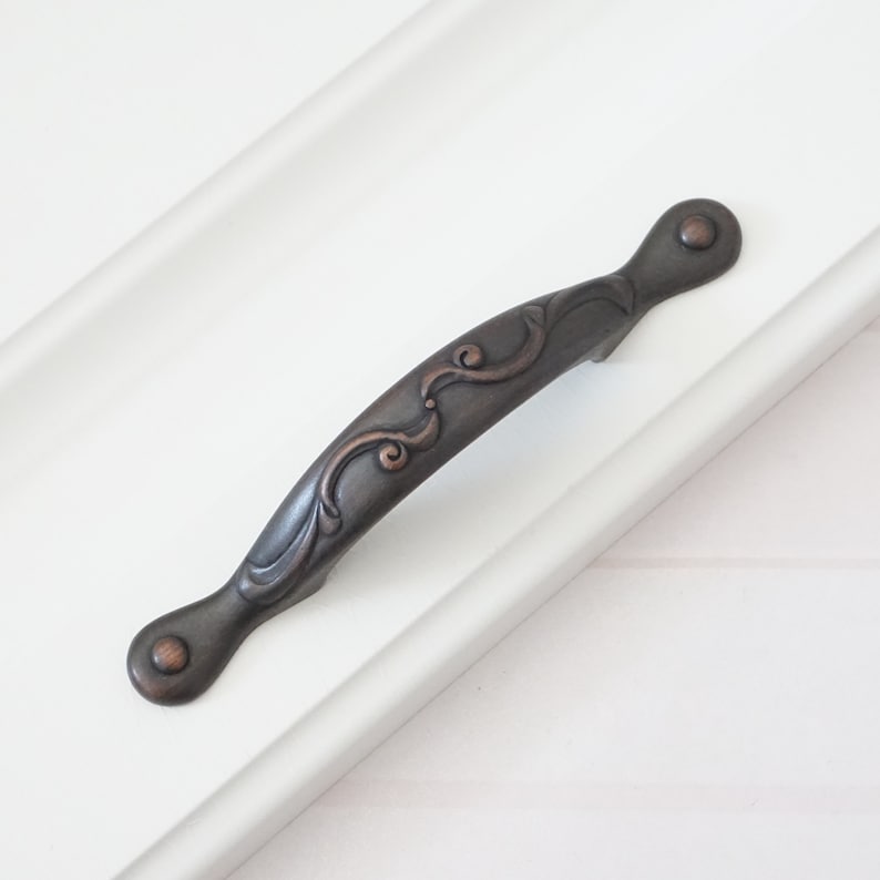 3 Vintage Dresser Knobs Pulls Door Handles Pulls Knobs Drawer Knob Pull Handles Cabinet Pulls Oil Rubbed Bronze Antique Black Silver 76mm