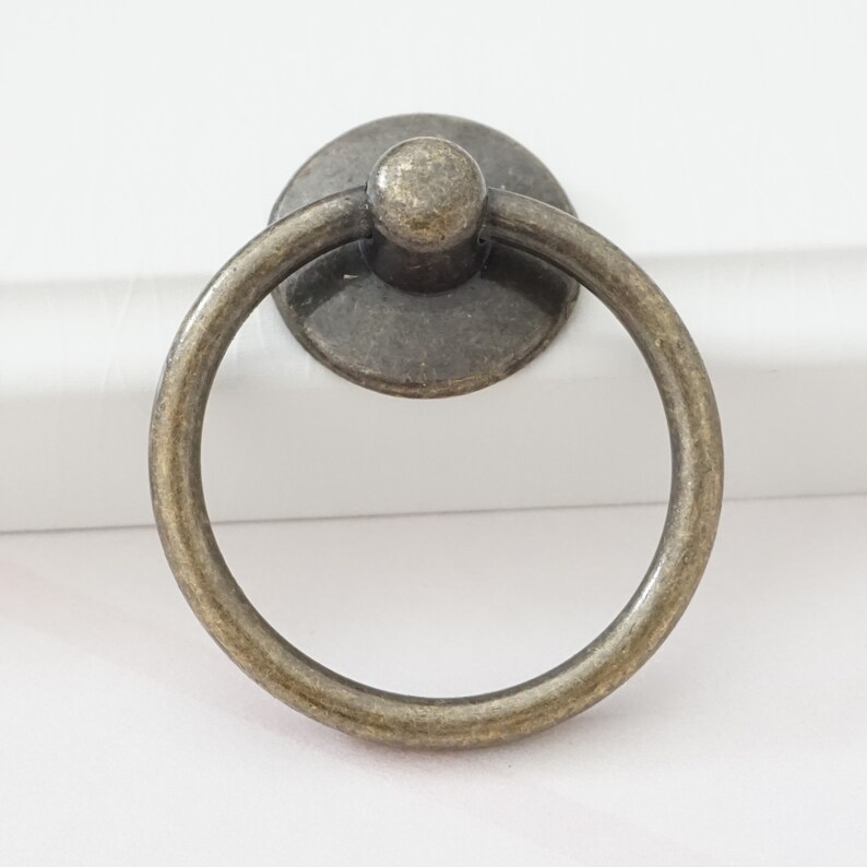 Gold Drawer Ring Pulls Handle Knobs Antique Bronze Dresser Etsy