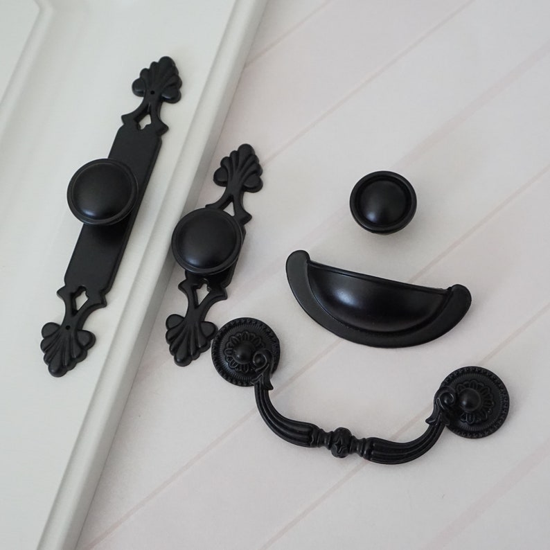 Black Knobs Dresser Knob Bail Drawer Pulls Handles Kitchen Cabinet