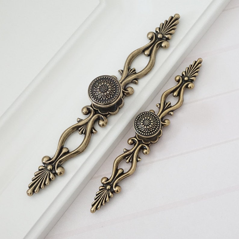 3 3.75 5 6.3 Vintage Dresser Knobs Handle Drawer Knobs Pulls Handle Antique Bronze Door Pull Cabinet Handles Knob 76 96 128 160 mm image 3