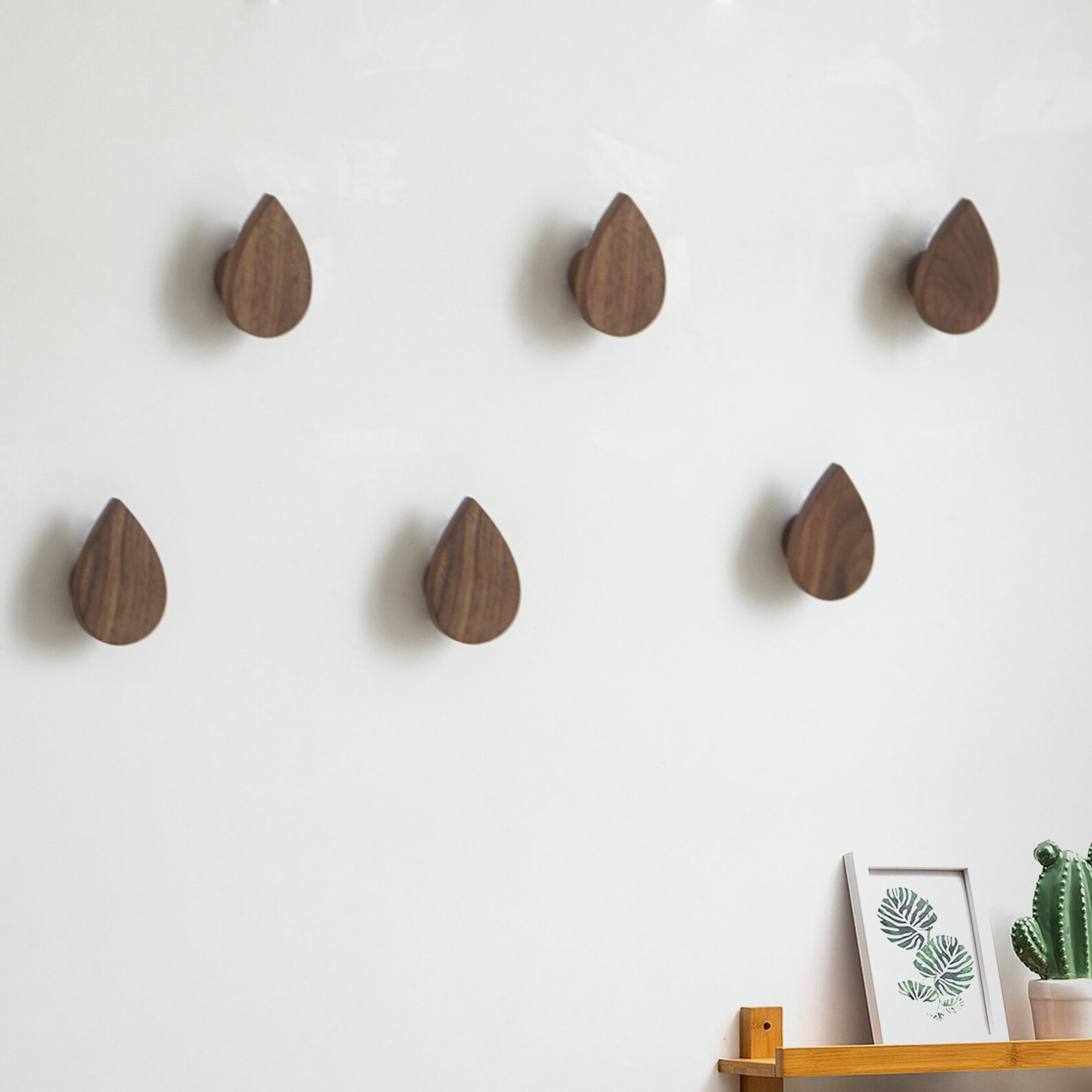 Creative Walnut Hooks /solid Wood Wall Hooks / Decorative Etsy