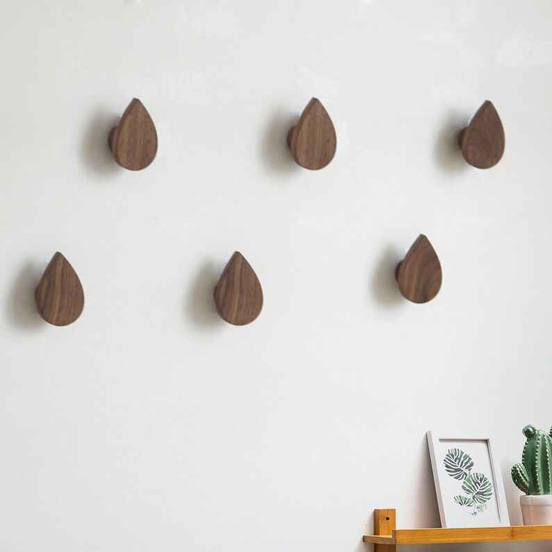 Creative Walnut Hooks /solid Wood Wall Hooks / Decorative Etsy