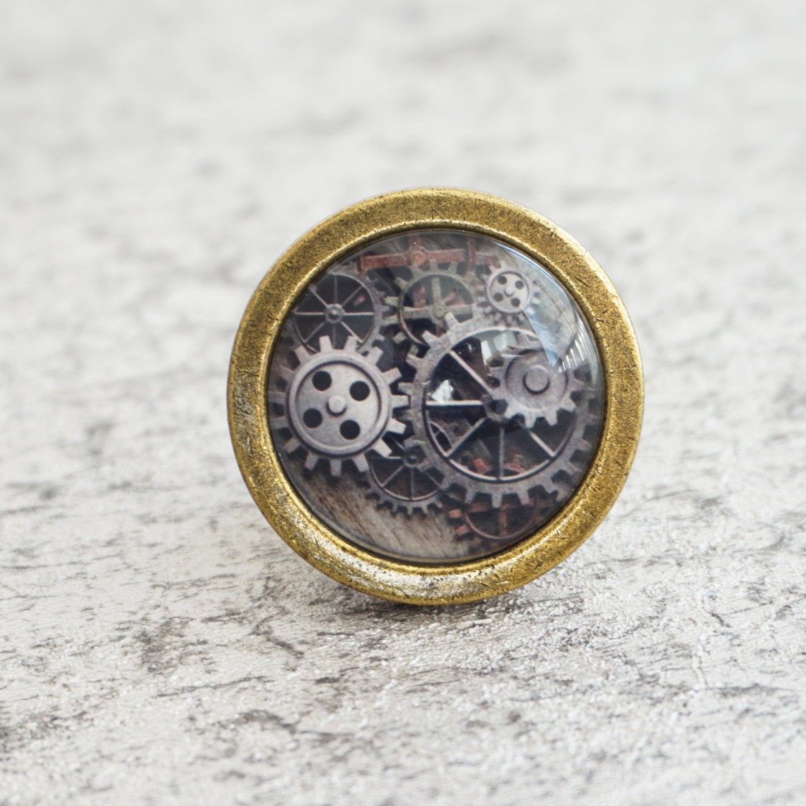 Steampunk Gear Drawer Knobs Antique Bronze Brass Drawer Pulls Etsy