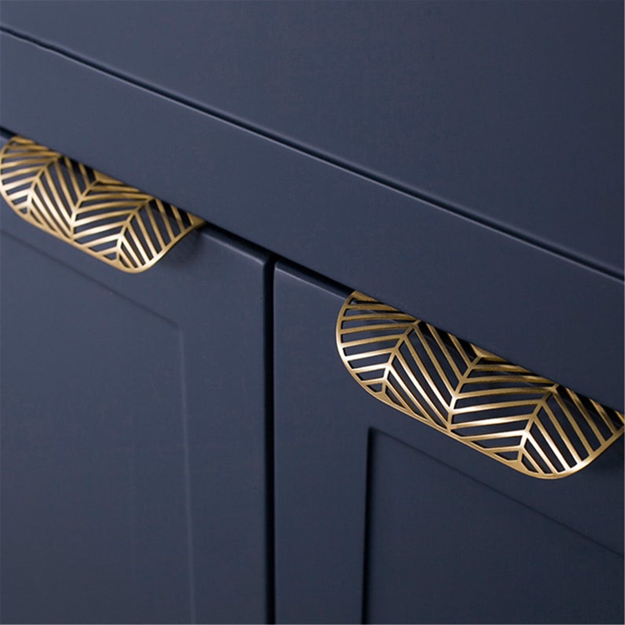Hidden Brass Drawer Handle Delicate Hollow Design Etsy