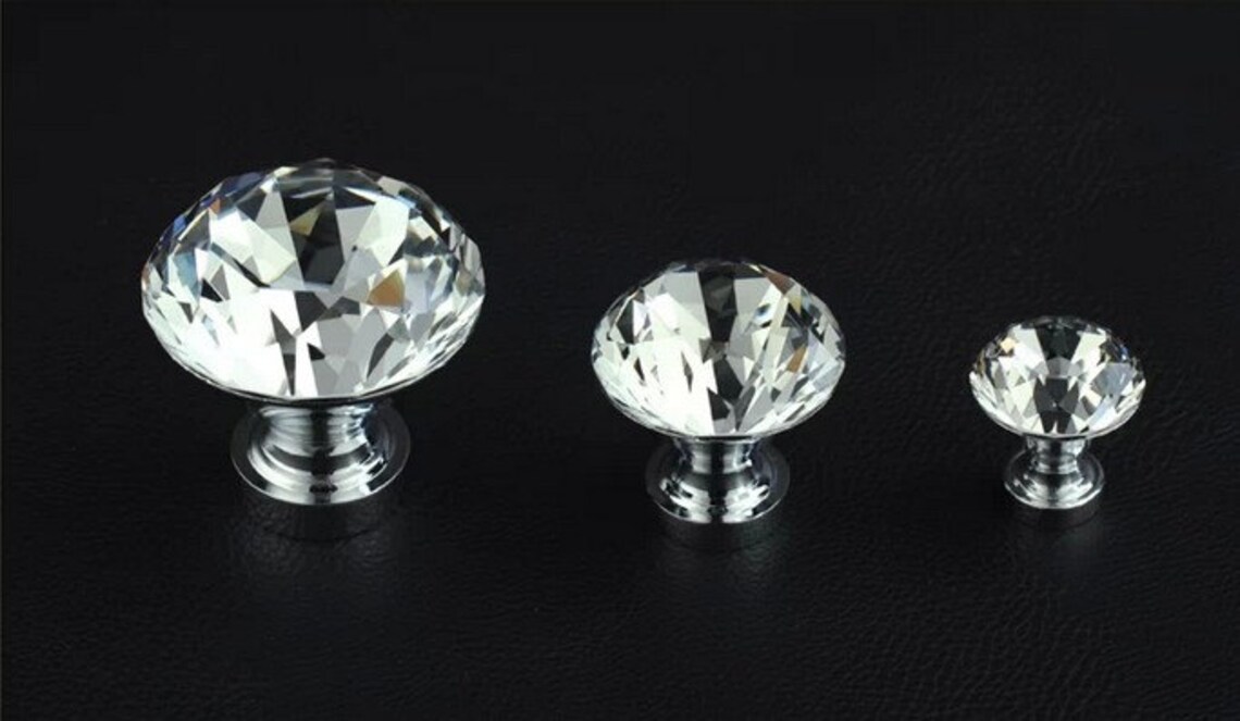 Clear Crystal Knob / Glass Knobs / Drawer Knobs / Dresser Etsy