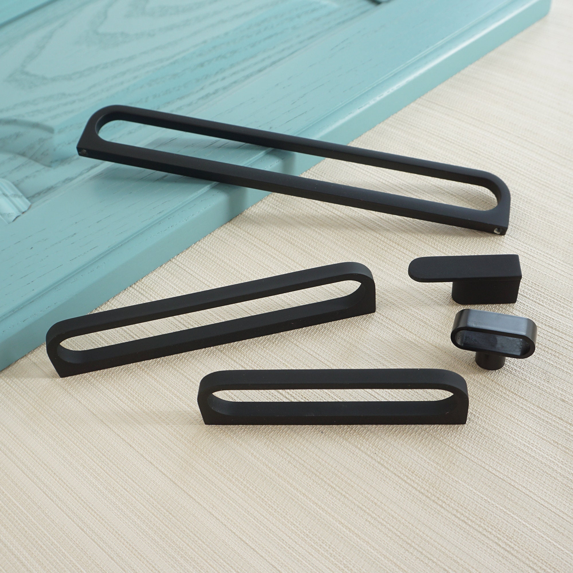 3.65'' 7.55 12.6 Schwarze Schrankgriffe | Etsy