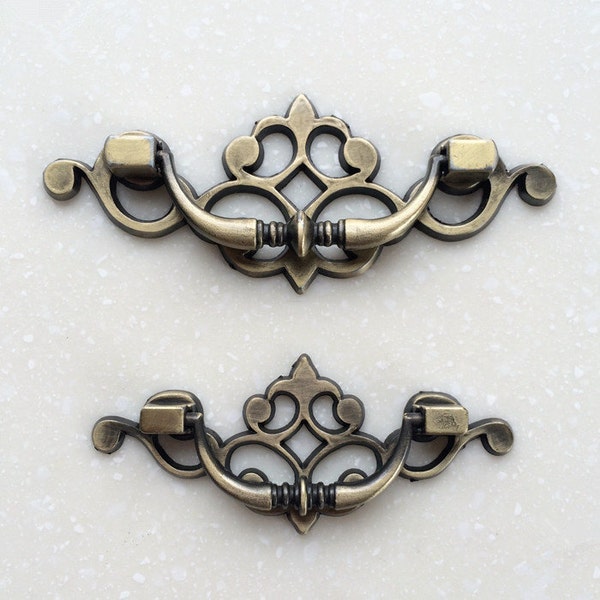 2.5“ 3.2”Drop Bail Dresser Pull Handle Drawer Pulls Handles Rustic Antique Bronze Kitchen Cabinet Pull Handle Knob Hardware 64 82mm