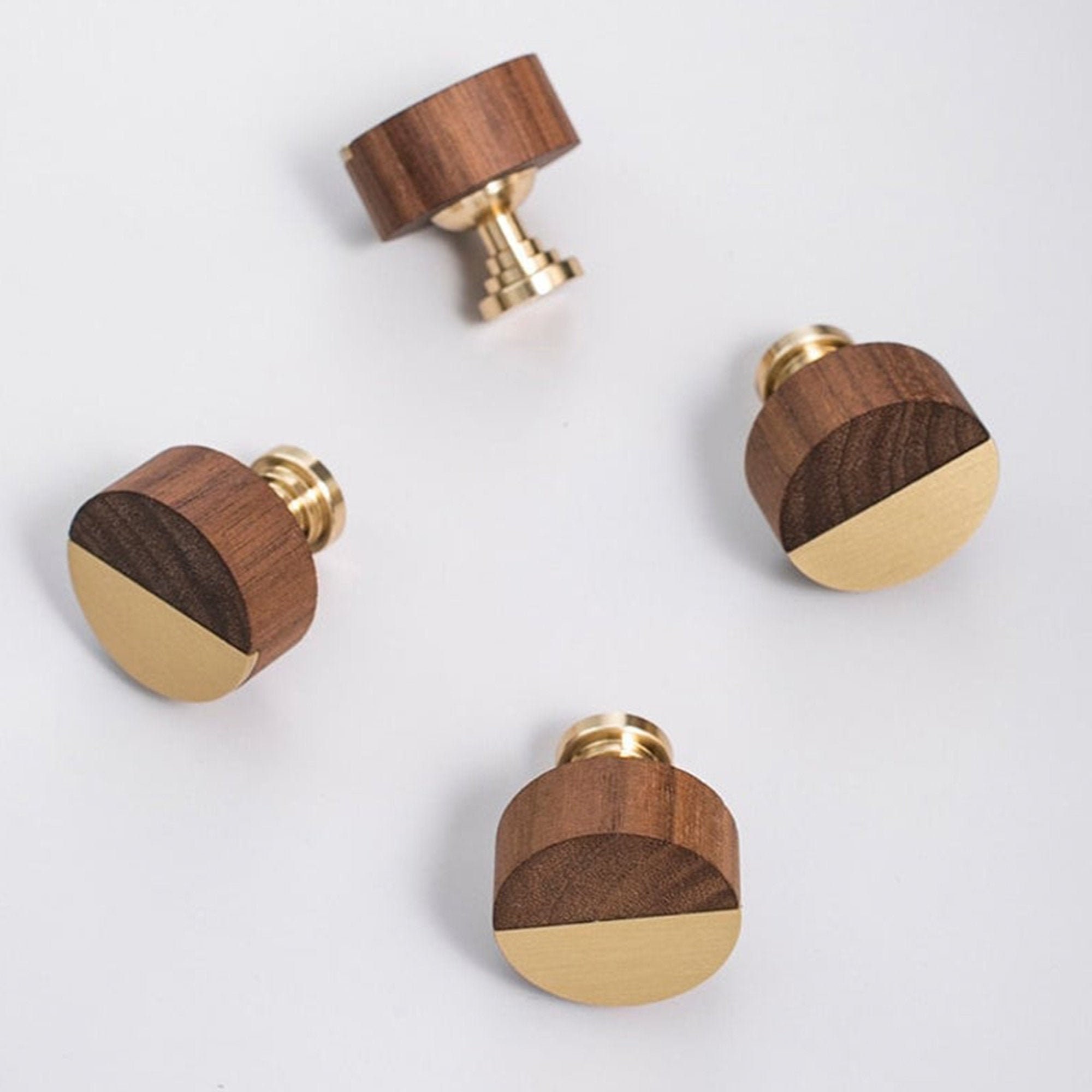 Moderne Holz Schrankknöpfe Messing Schubladengriffe Knöpfe | Etsy