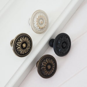 Floral Knob Dresser Knob Drawer Knobs Pulls Handles Sun Flower Cabinet Knobs drawer pull Knobs one holes