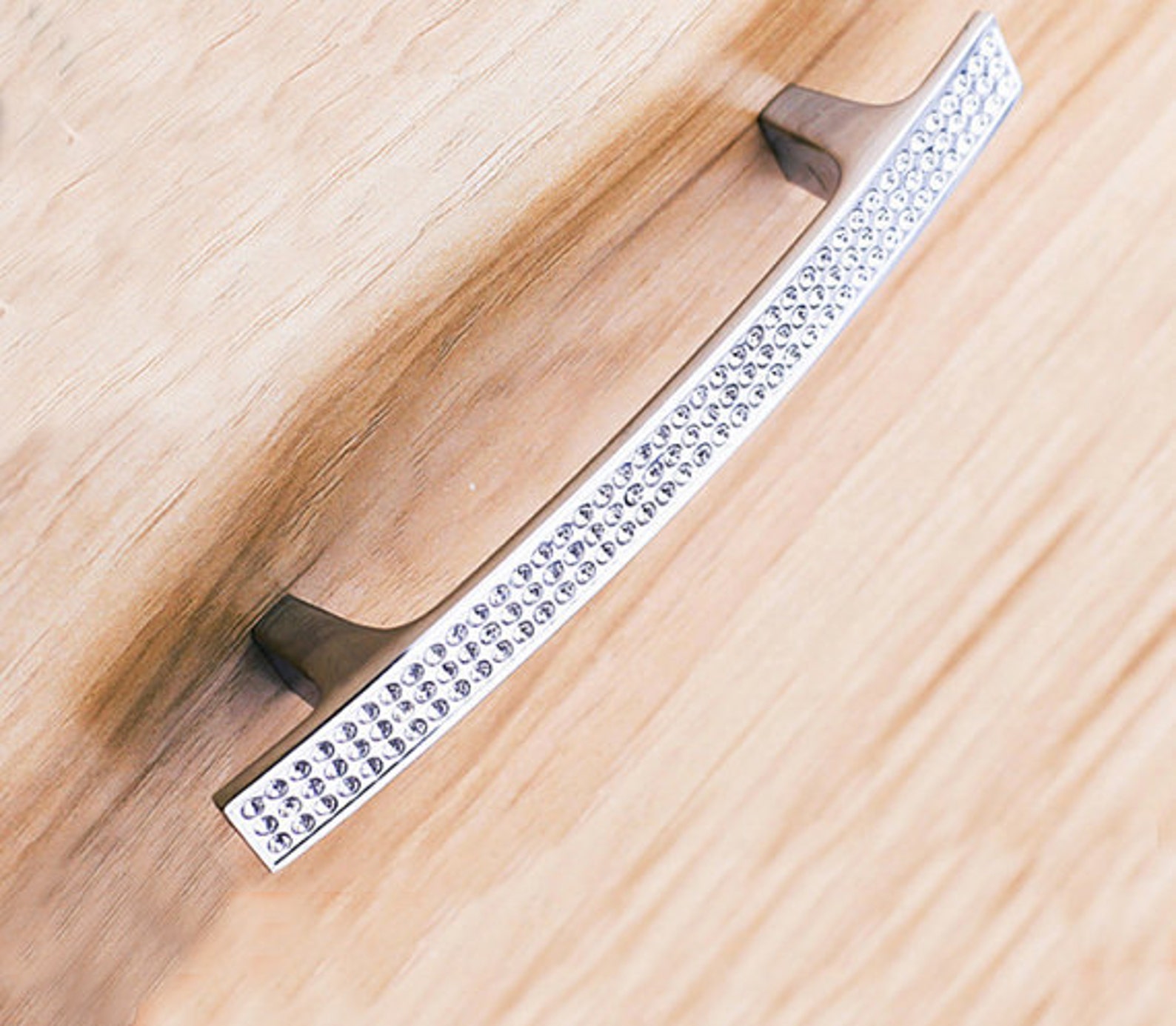 3.75 Silver Handle Dresser Pulls Knob / Glass Crystal Etsy