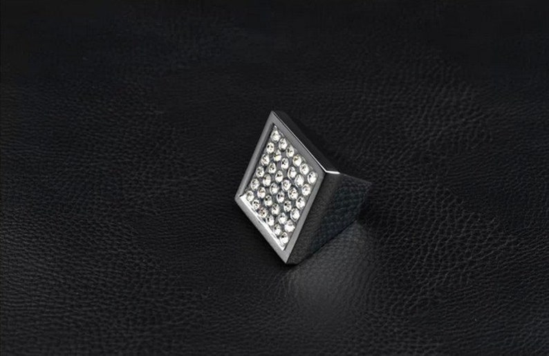 Chic Square Glass Knobs / Clear Crystal Knob / Drawer Knobs / Etsy