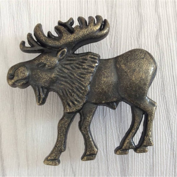 Moose cabinet Knobs Drawer Knob Pull Dresser Knobs Unique Kitchen Cabinet Knobs Pulls Handles Antique Bronze Decorative Furniture Knob