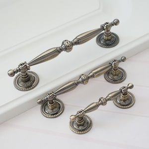 Dresser Pull Drawer Pulls Handles Knobs Vintage Telephone Kitchen Cabinet Handle Pull Knob Antique Bronze Furniture Door Handle 64 96 128 mm