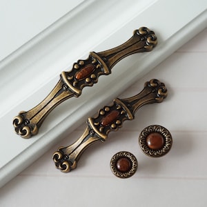 3.75" 5" Vintage Drawer Pulls Handles Knob Dresser Pulls Handles Rustic Antique Brass Cabinet Handles Door Handle Knobs Hardware 96 128mm