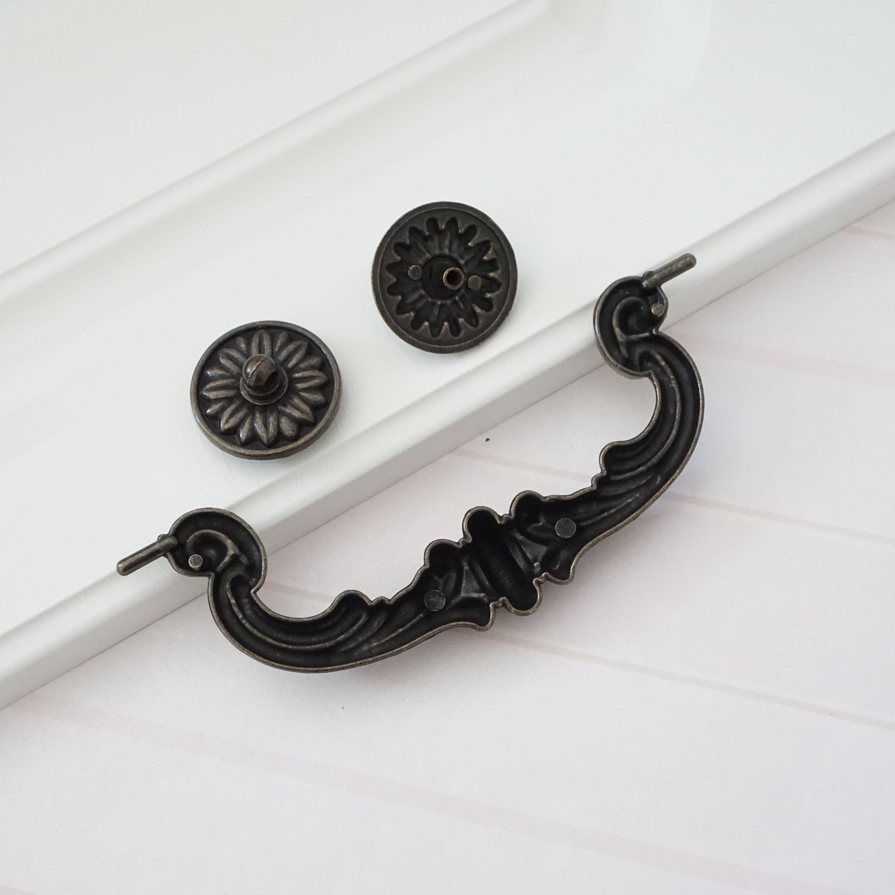 6 Hole to Hole Large Drop Handles Bail Drawer Pull Etsy