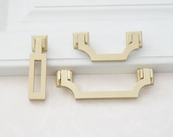 2.5'' 3.75'' Brushed Gold Brass Dresser Bail Pulls Drawer Knobs Handles Pulls Drop Kitchen Cabinet Handle Door Handle Pull Hardware 64 96 mm