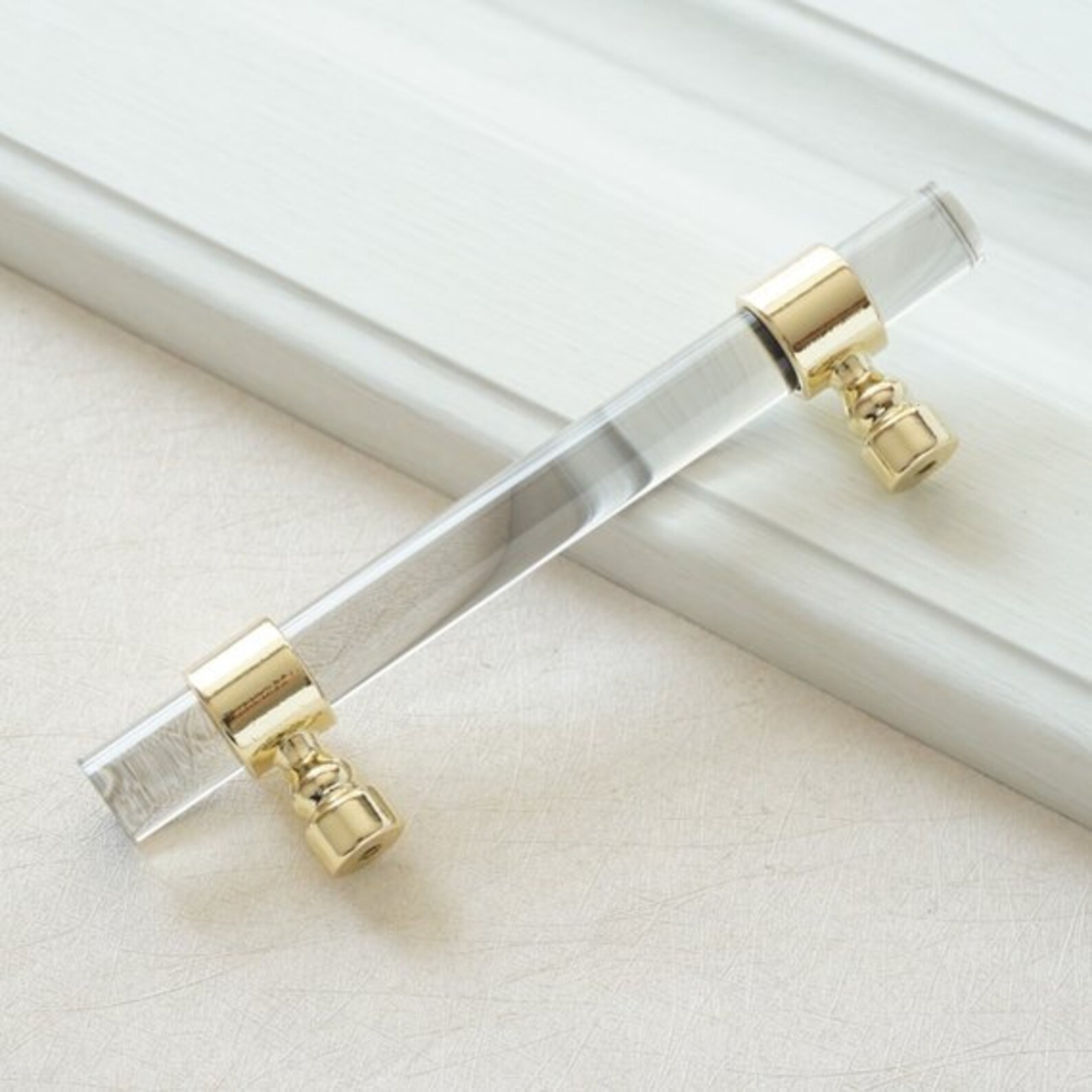3.75 5 6.3 Acrylic Gold Drawer Pull Handles Etsy