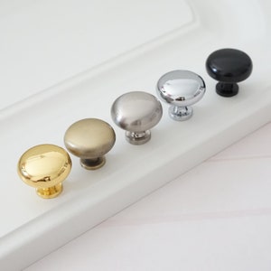 Round Drawer Knobs Pull Handles Kitchen Cabinet Knobs Dresser Pull Knob  Bronze /Brushed Nickel /Solid Black /Gold /Chrome One Hole