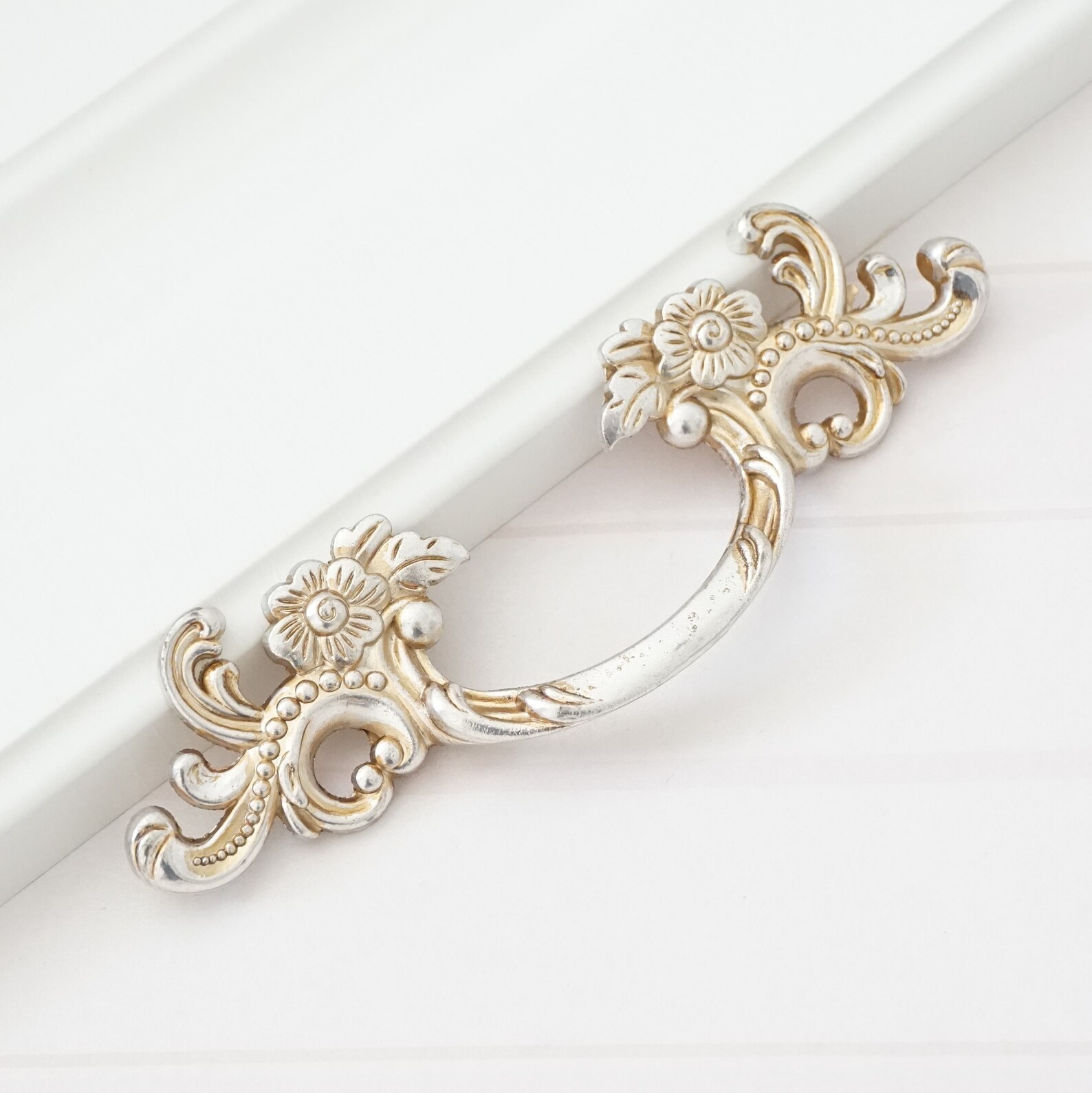 2.5 Antique Silver Drawer Knob Pulls Handles Dresser Etsy