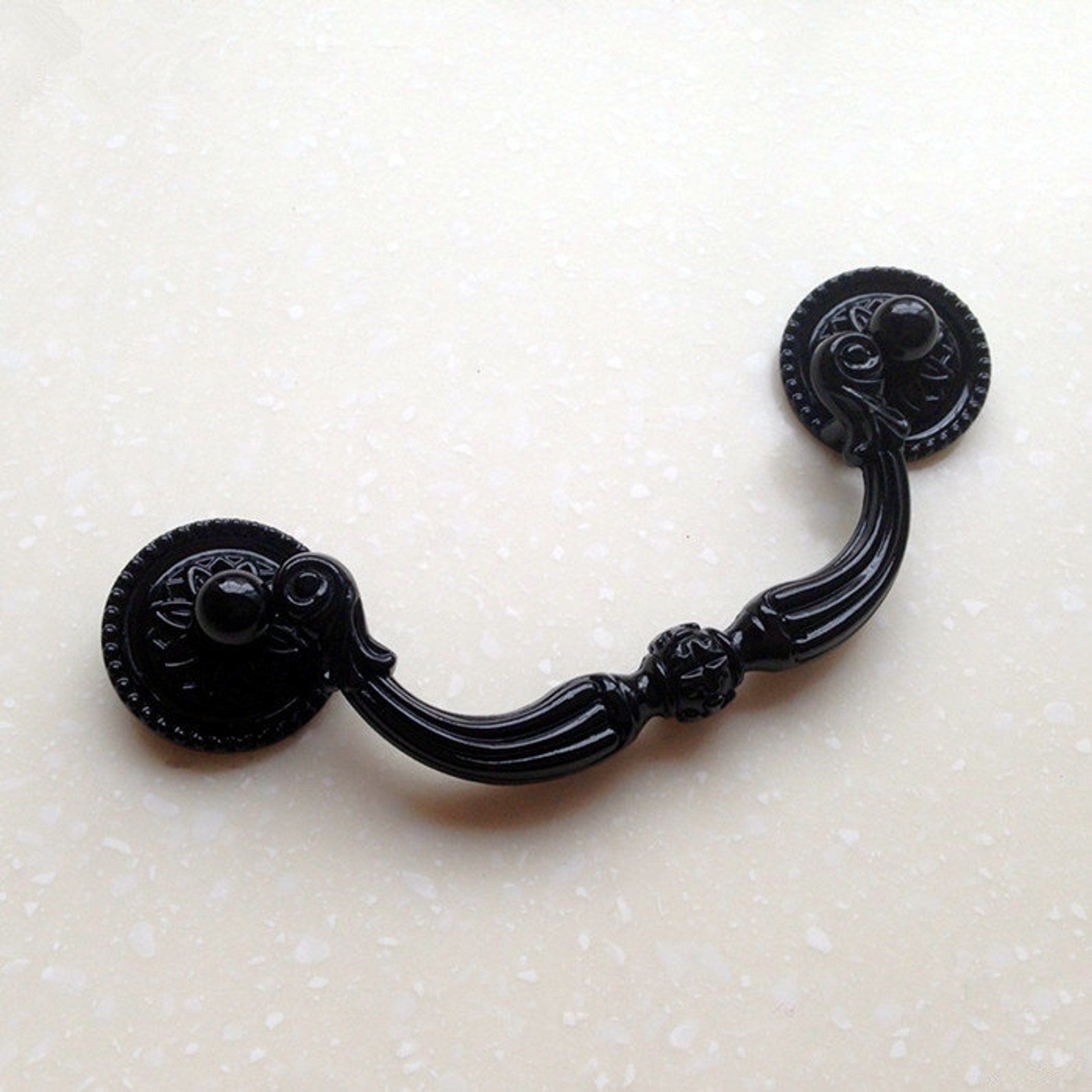 Black Vintage Dresser Drawer Pulls Handles Knobs Drop Pull / Etsy