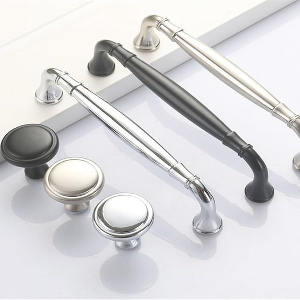 Brushed Nickel Drawer Handle Pulls Kitchen Black Cabinet Pulls Handles Wardrobe Handles Chrome Dresser knobs Modern Style Cabinet Hardware