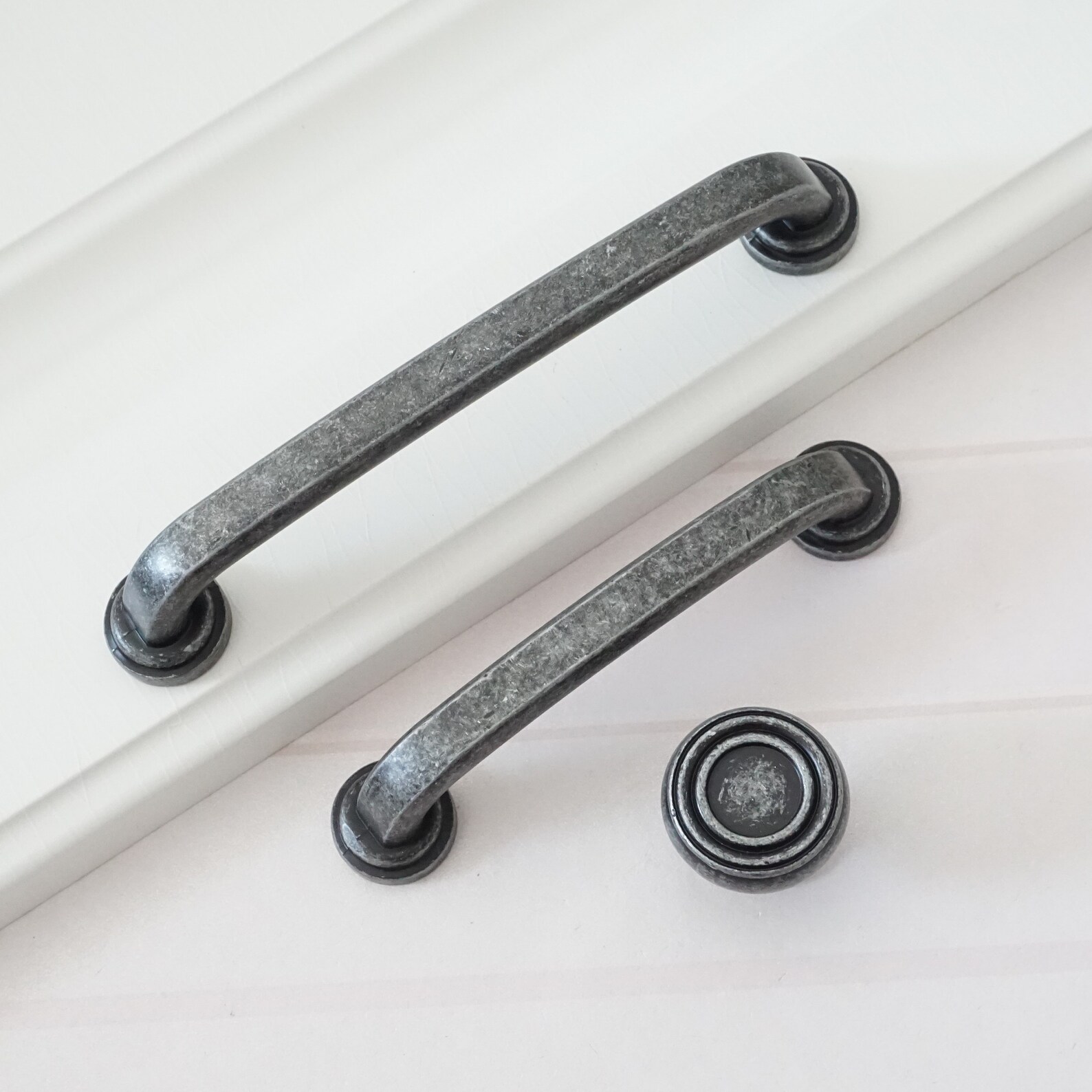 3.75 5 Antique Silver Black Door Handle Pull Knob Etsy