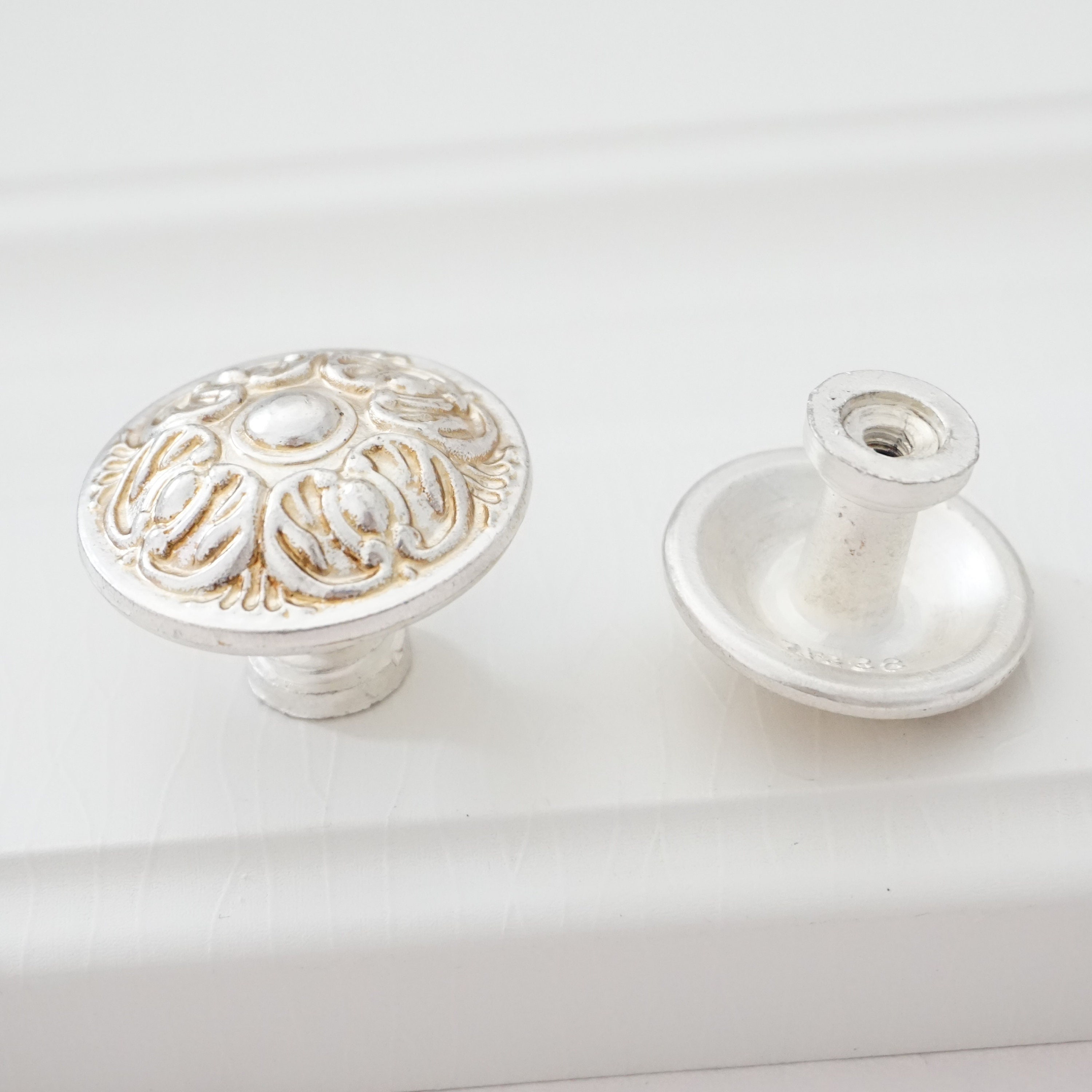 Antique Silver Knobs Knob Dresser Knobs Pull Drawer Etsy