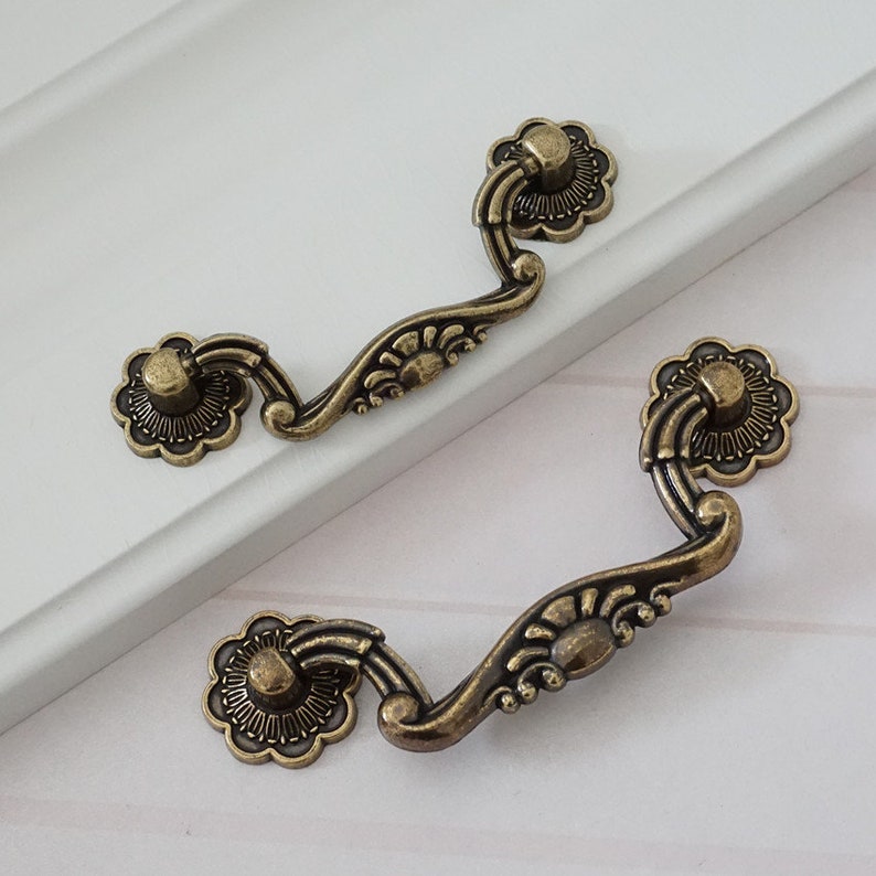 3 3.75 5 6.3 Vintage Dresser Knobs Handle Drawer Knobs Pulls Handle Antique Bronze Door Pull Cabinet Handles Knob 76 96 128 160 mm image 4