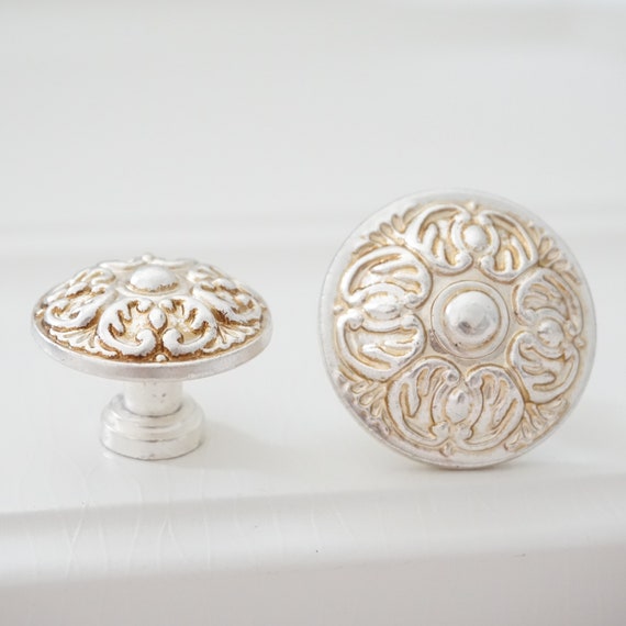 Antique Silver Knobs Cabinet Knob Dresser Knobs Pull Drawer Etsy