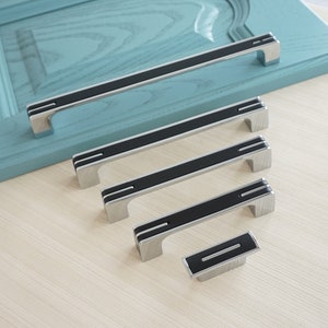 1.25 3.78 5 6.3 8.8 12.5 Drawer Handle Pulls Chrome Black White Kitchen Cabinet Handles Wardrobe Handles Dresser knobs Modern Style image 4