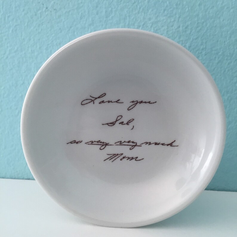 Custom Handwriting Personalized Round Ring Dish Keepsake Etsy