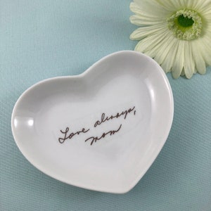 Custom Personalized Handwriting Heart Ring Jewelry Keepsake Dish