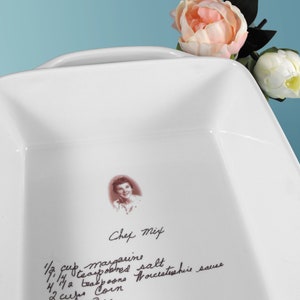 Your personal custom recipe on Large Casserole Lasagna Pan Handwriting Personalized Recipe Family for Mom Grandma Gift baking dish memorial image 2