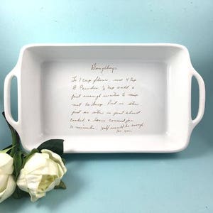 Loaf Pan / Small Casserole Baking Dish Customized with Handwritten Recipe