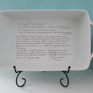 Custom Large Casserole Lasagna Pan Handwriting Personalized Recipe Family Heirloom for Aunt Sister Grandma Mother in Law Family