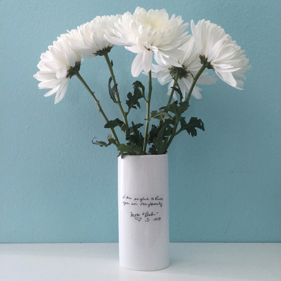 Personalized Custom Handwriting Love Note Heirloom Oval Vase | Etsy