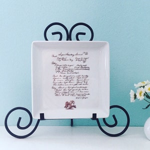 Custom Handwriting Recipe Square Plate Platter for Mothers Day Grandma or Aunt image 1