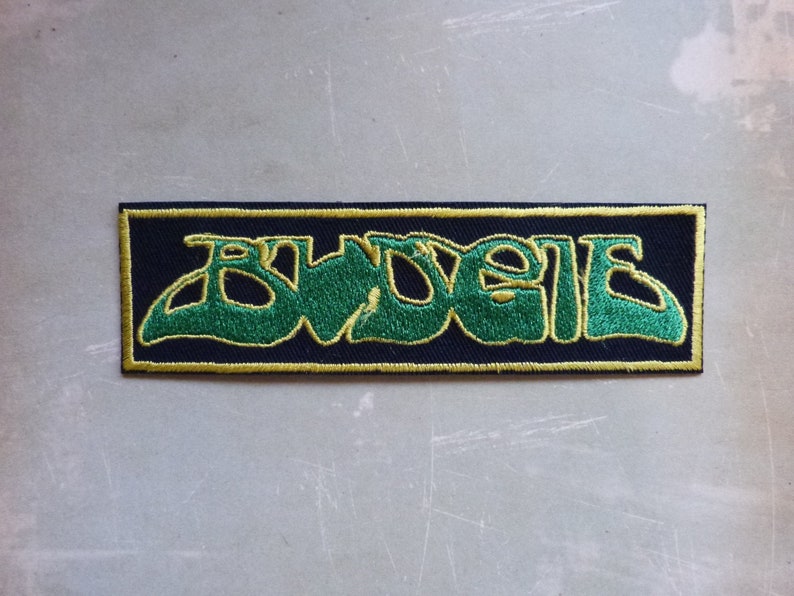Budgie Band Logo embroidered iron on patch