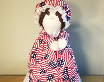 Vintage Patriotic Sock Bottle Doll