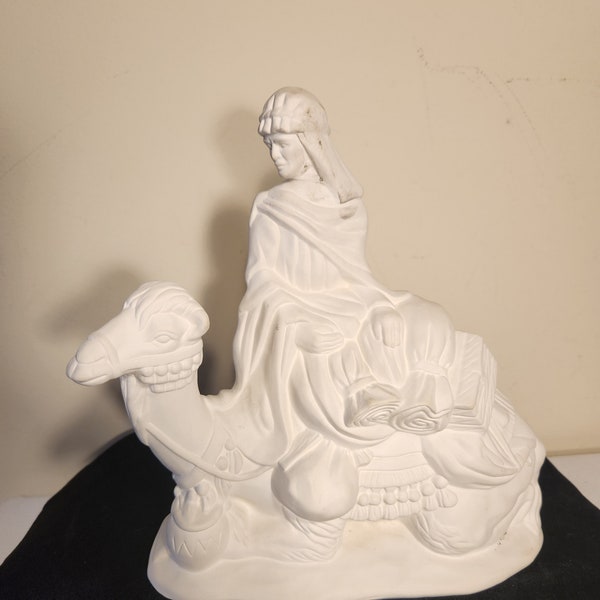 Unpainted Ceramic Camel With King Nativity Piece One Piece Camel With King You Paint Ceramic