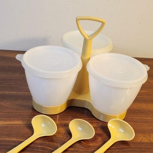 Vintage Tupperware CondiMate Condiment Caddy With Cups, Lids and Ladels  #757