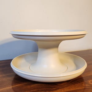 Vintage Tupperware w kolorze migdałowym, trzyczęściowy zestaw do podawania na każdą okazję