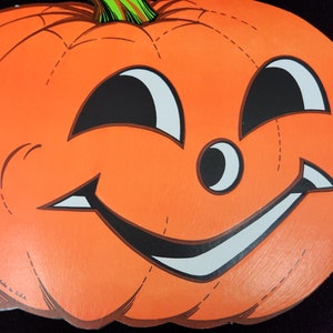 RARE Vintage Beistle Co Jack-O-Lantern Halloween Die Cut Smiling Jack-O-Lantern Die Cut zdjęcie 2