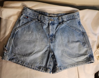 Vintage Tommy Hilfiger Ladies Denim Carpenter Shorts Size 8