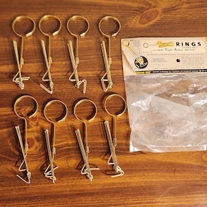 Eight Midcentury Conso Evergold Nip Tight Curtain Rings Pleated Curtain Hanging Rings