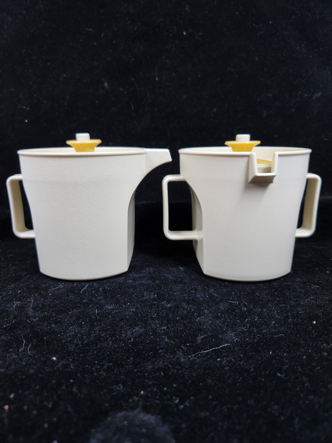 Vintage Tupperware Almond Sugar Bowl and Creamer With Push Etsy