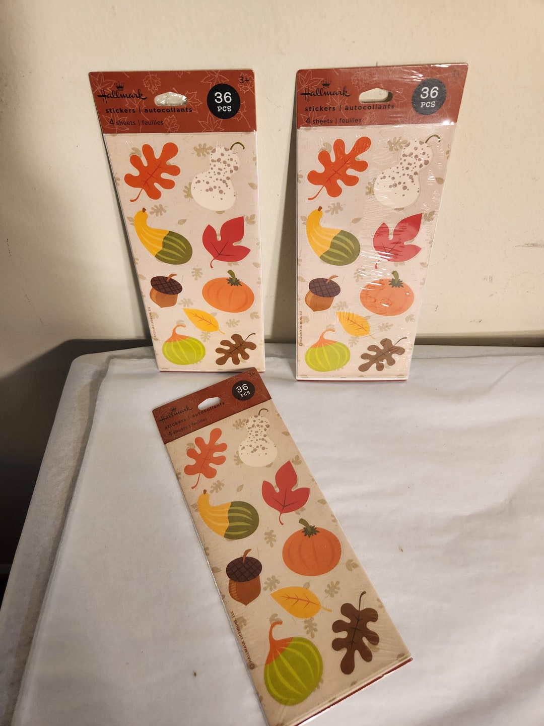 Three Sealed Hallmark Fall Leaves Scrapbooking Stickers Etsy