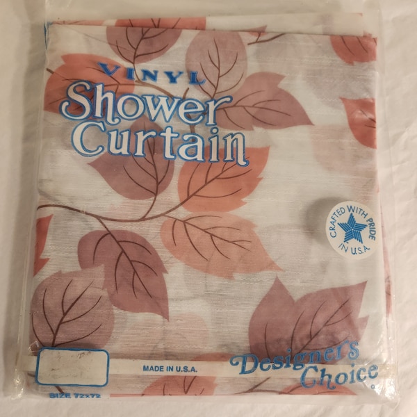 Designers Choice MCM Blush Pink Vinyl Shower Curtain In Packaging Unused NOS