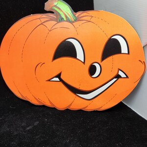 RARE Vintage Beistle Co Jack-O-Lantern Halloween Die Cut Smiling Jack-O-Lantern Die Cut zdjęcie 6